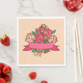 Elegant Pink Rose Floral Bouquet Servet (Insitu)