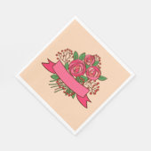 Elegant Pink Rose Floral Bouquet Servet (Hoek)