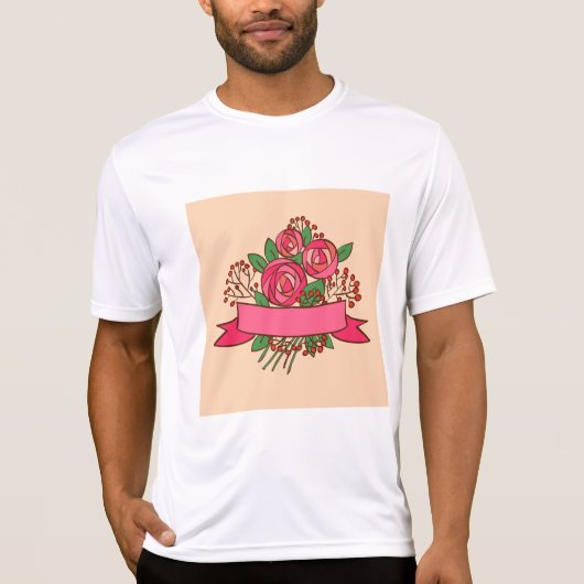 Elegant Pink Rose Floral Bouquet T-shirt (Voorkant)