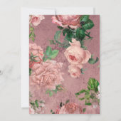 ELEGANT PINK ROSE GARDEN FLORAL BIRTHDAY KAART (Achterkant)