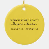 Elegant Pink Rose Memorial  Keramisch Ornament (Achterkant)