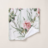 Elegant Pink Roses and Leaves on Trellis Bad Handdoek (Wasdoekje)
