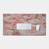 Elegant Pink Roses - Desk Mat (Keyboard & Muis)