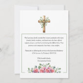 Elegant Pink Roses Eucalyptus Green Photo Funeral Kaart (Achterkant)