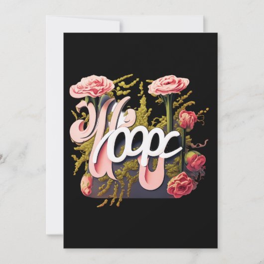 Elegant Pink Roses Hope Typography Kaart (Voorkant)