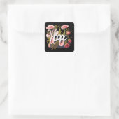 Elegant Pink Roses Hope Typography Vierkante Sticker (Tas)