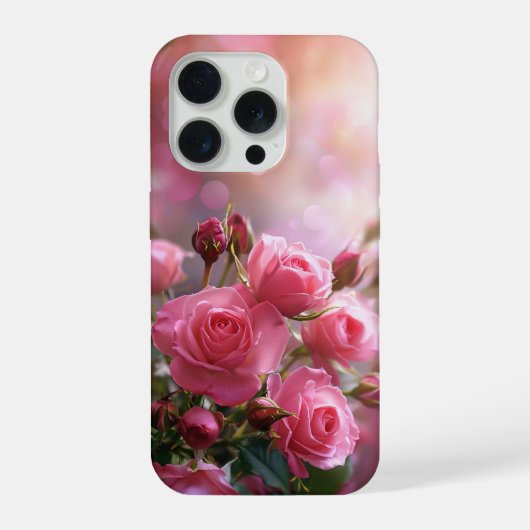 Elegant Pink Roses Phone Case iPhone Hoesje (Achterkant)