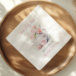 Elegant Pink Roses Tea Party Vrijgezellenfeest Servet