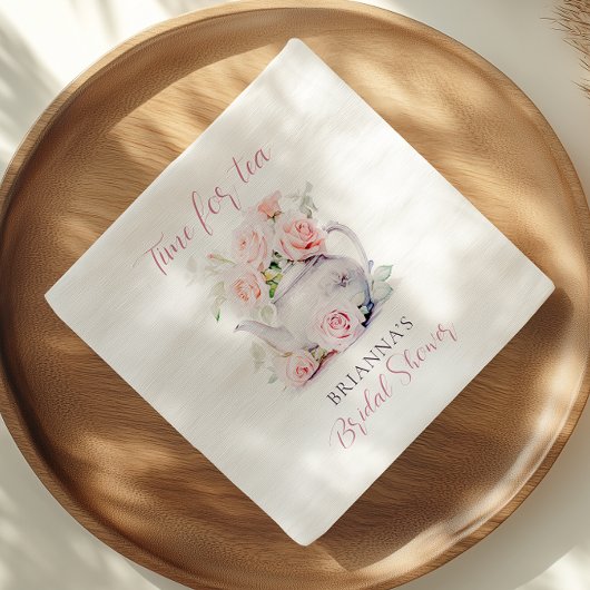 Elegant Pink Roses Tea Party Vrijgezellenfeest Servet