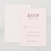 Elegant Pink RSVP Card Kaartje (Voorkant / Achterkant)