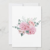 Elegant Pink Rustic Floral Waterverf Boho Wedding Kaart (Achterkant)