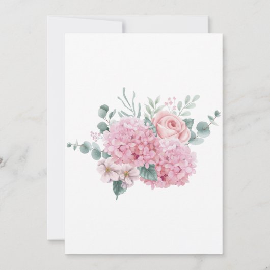 Elegant Pink Rustic Floral Waterverf Boho Wedding Kaart (Achterkant)