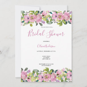 Elegant Pink Sage Waterverf Floral Vrijgezellenfee Kaart