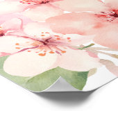Elegant Pink Sakura Flowers Baby shower Welkom Poster (Hoek)