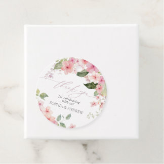 Elegant Pink Sakura Flowers Wedding Favor Tags Bedankjes Labels