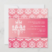 Elegant Pink Satin Damask Foto Birthday Party Kaart (Achterkant)
