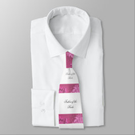 Elegant Pink Satin Ribbon, vader van de Bride Stropdas