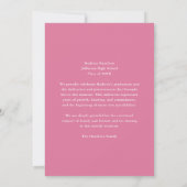 Elegant Pink Script Photo Graduation Aankondiging (Achterkant)