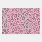 Elegant Pink Silver Glitter Leopard on Rose Gold Inpakpapier Vel (Voorkant)