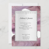 ELEGANT PINK SILVER MARBLE WEDING KAART (Voorkant)