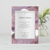 ELEGANT PINK SILVER MARBLE WEDING KAART (Staand voorkant)