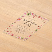 Elegant Pink Spring Floral Gradual Party Acryl Uitnodigingen (Laagn)