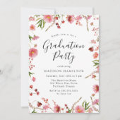 Elegant Pink Spring Floral Gradual Party Kaart (Voorkant)