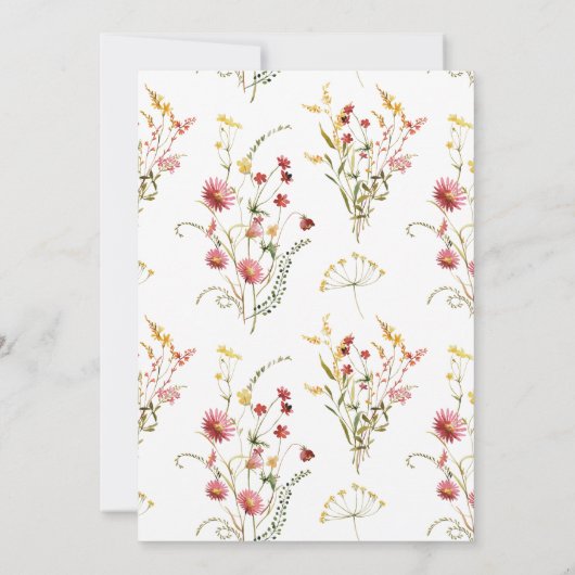 Elegant Pink Spring Floral Gradual Party Kaart (Achterkant)