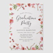 Elegant Pink Spring Floral Gradual Party Vellum Uitnodigingen (Voorkant)