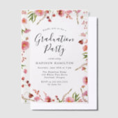 Elegant Pink Spring Floral Gradual Party Vellum Uitnodigingen (Offset)