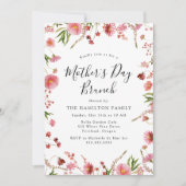 Elegant Pink Spring Floral Moederdag Brunch Kaart (Voorkant)