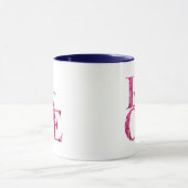 Elegant Pink Spring Hydrangea Floral LOVE Mok (Midden)