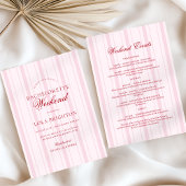 Elegant Pink Stripe Bachelorette Weekend Itinerary Kaart