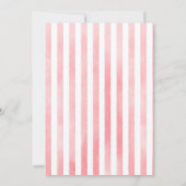 Elegant Pink Striped Christmas Cocktail Party Kaart (Achterkant)