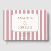 Elegant Pink Stripes Gastenboek (Voorkant)