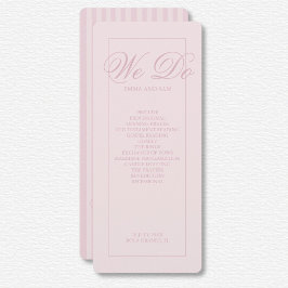 Elegant Pink Stripes Trouwprogramma