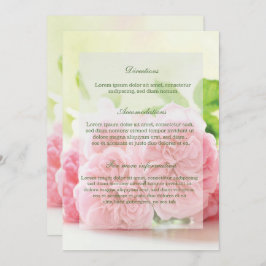 Elegant Pink Summer Roos Wedding Directions Kaart
