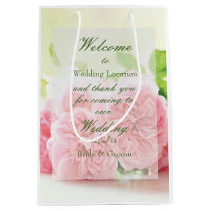 Elegant Pink Summer Roos Wedding Medium Cadeauzakje