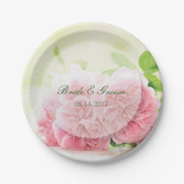 Elegant Pink Summer Roos Wedding Papieren Bordje