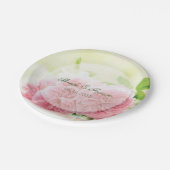 Elegant Pink Summer Roos Wedding Papieren Bordje (Gekanteld)