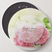 Elegant Pink Summer Roos Wedding Ronde Button 6,0 Cm (Voorkant /achterkant)