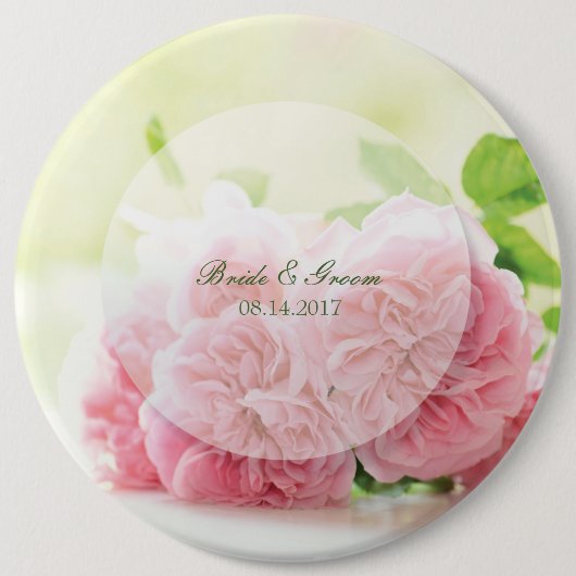 Elegant Pink Summer Roos Wedding Ronde Button 6,0 Cm (Voorkant)