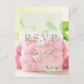 Elegant Pink Summer Roos Wedding RSVP Uitnodiging Briefkaart (Voorkant)
