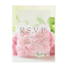 Elegant Pink Summer Roos Wedding RSVP