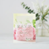 Elegant Pink Summer Roos Wedding RSVP Uitnodiging Briefkaart (Staand voorkant)