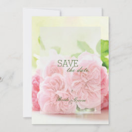 Elegant Pink Summer Roos Wedding SAVE the Date