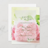 Elegant Pink Summer Roos Wedding SAVE the Date Aankondigingskaart (Voorkant / Achterkant)