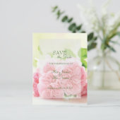 Elegant Pink Summer Roos Wedding SAVE the Date Aankondigingskaart (Staand voorkant)