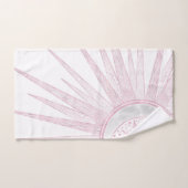 Elegant Pink Sun Moon Doodle Mandala White Design Bad Handdoek (Handdoek)