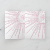 Elegant Pink Sun Moon Doodle Mandala White Design Feestdagen Kaart (Binnen)
